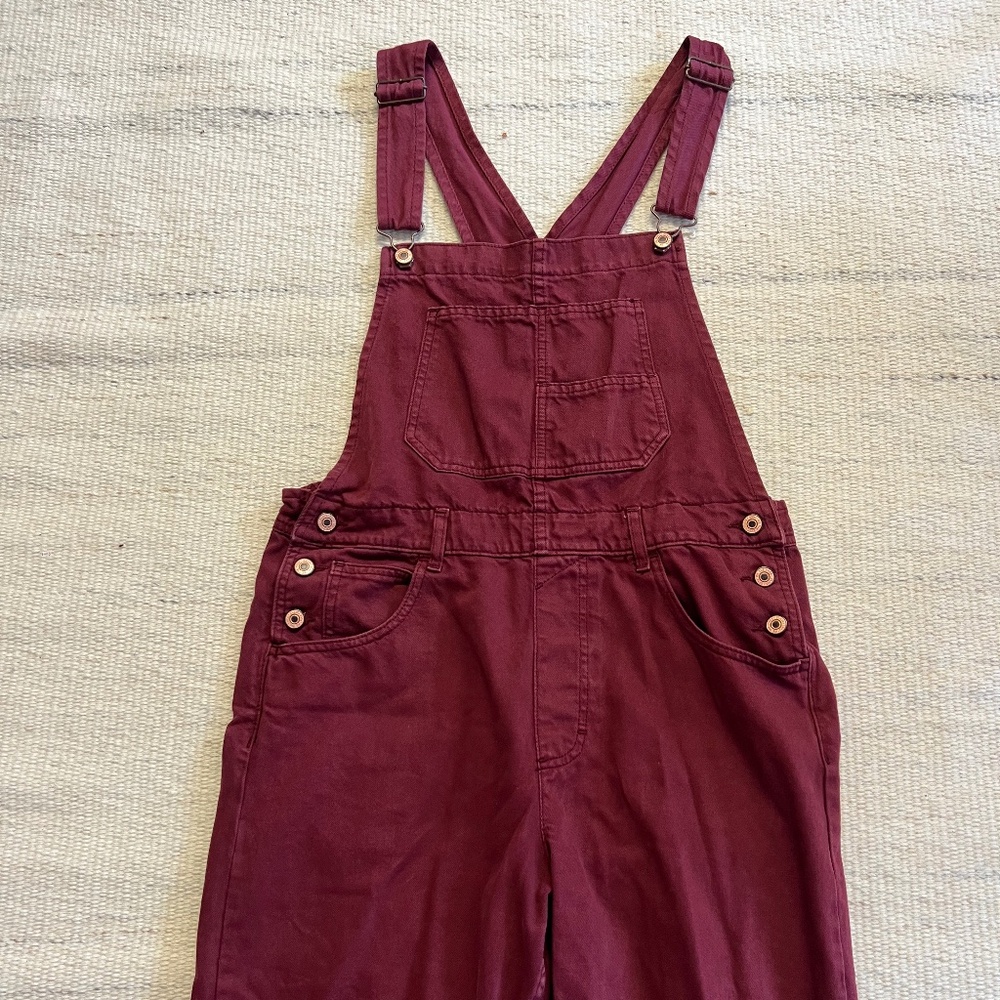 We The Free (Free People) Burgundy Overalls